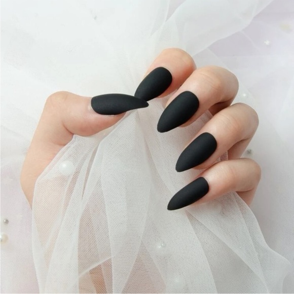 Other - 24 Piece Medium Black Almond Shape Press on Nails